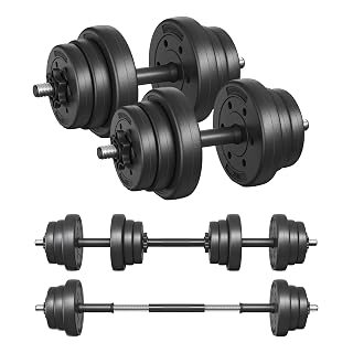 SONGMICS Conjunto de Halteres 2 em 1, 2 x 10 kg