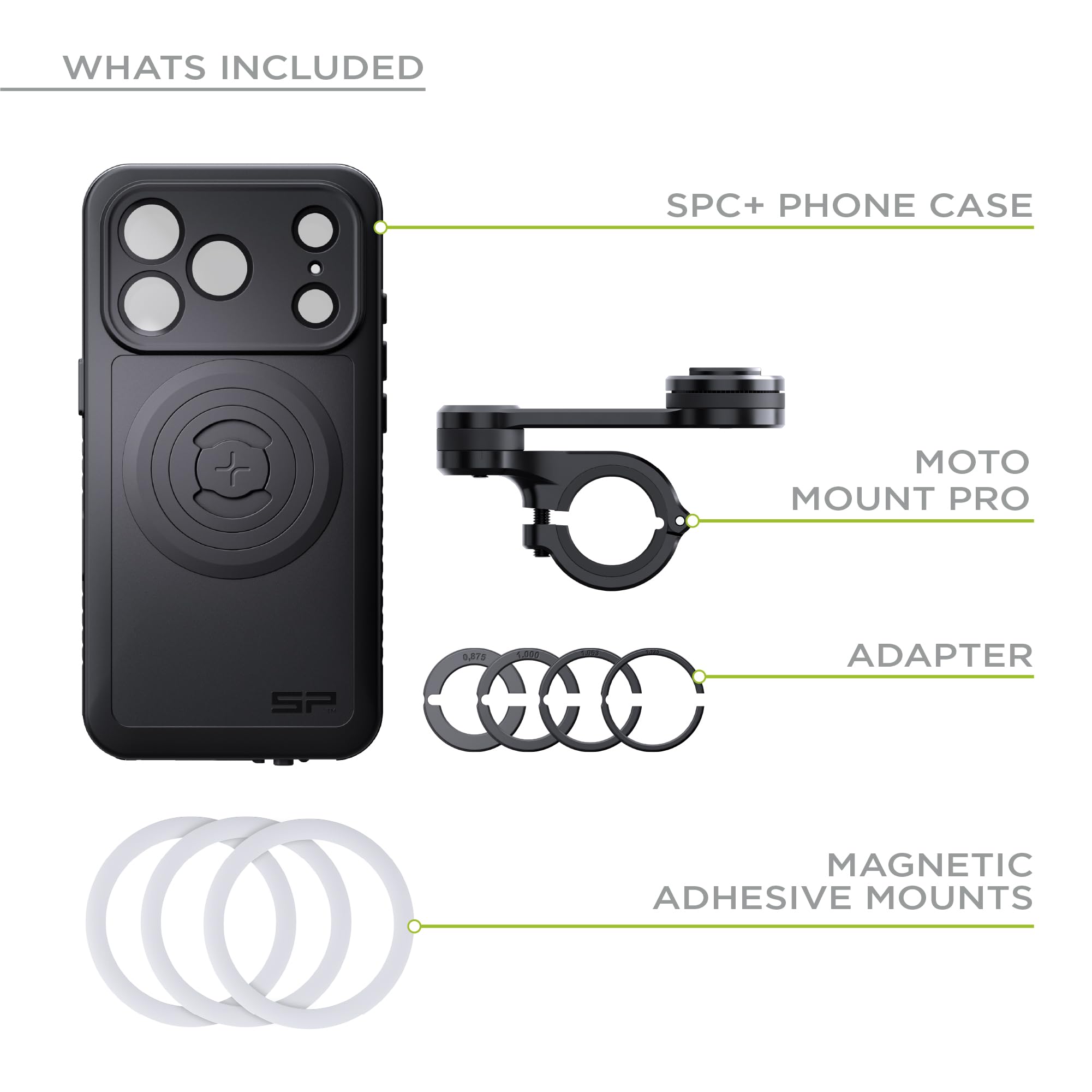 SP CONNECT Moto Bundle Xtreme | SPC+ | Supporto compatibile con iPhone 16 Pro | Supporto cellulare per moto | Supporto cellulare smartphone | Accessori per scooter