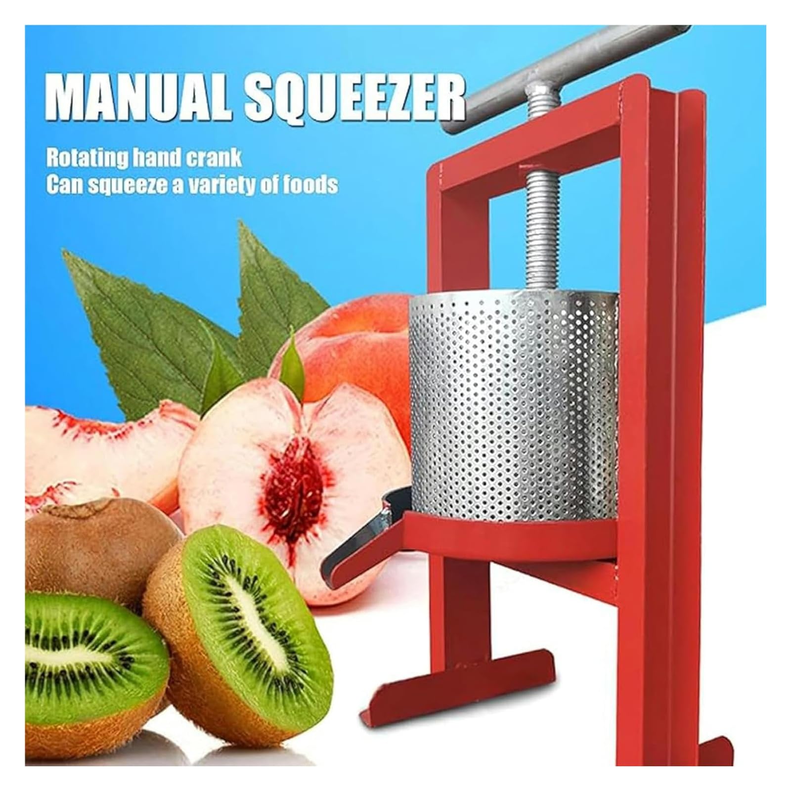 DXYOYONGMZ Fruit Wine Manual Press, Manual Press, Stainless Steel Barrel Fruit Wine Press, Labor-Saving Rod Design, Manual Press for Cheese