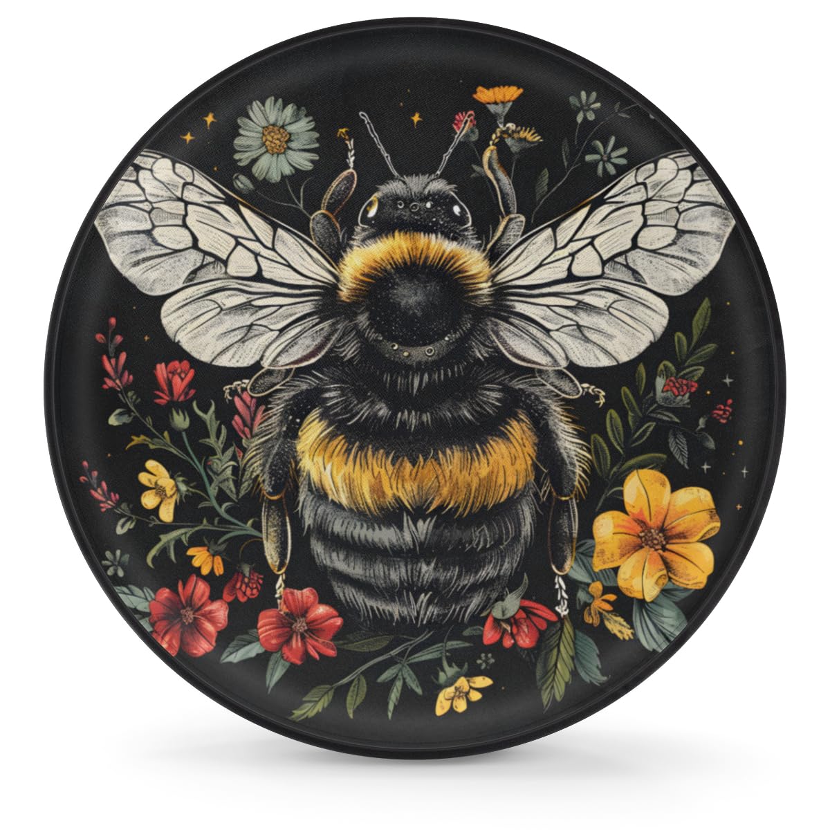 Spare Tire Cover Bee and Flowers Wheel Covers Protectors Waterproof Dust-Proof Universal Fit Trailer, RV, SUV and Many Vehicle 16 Inch