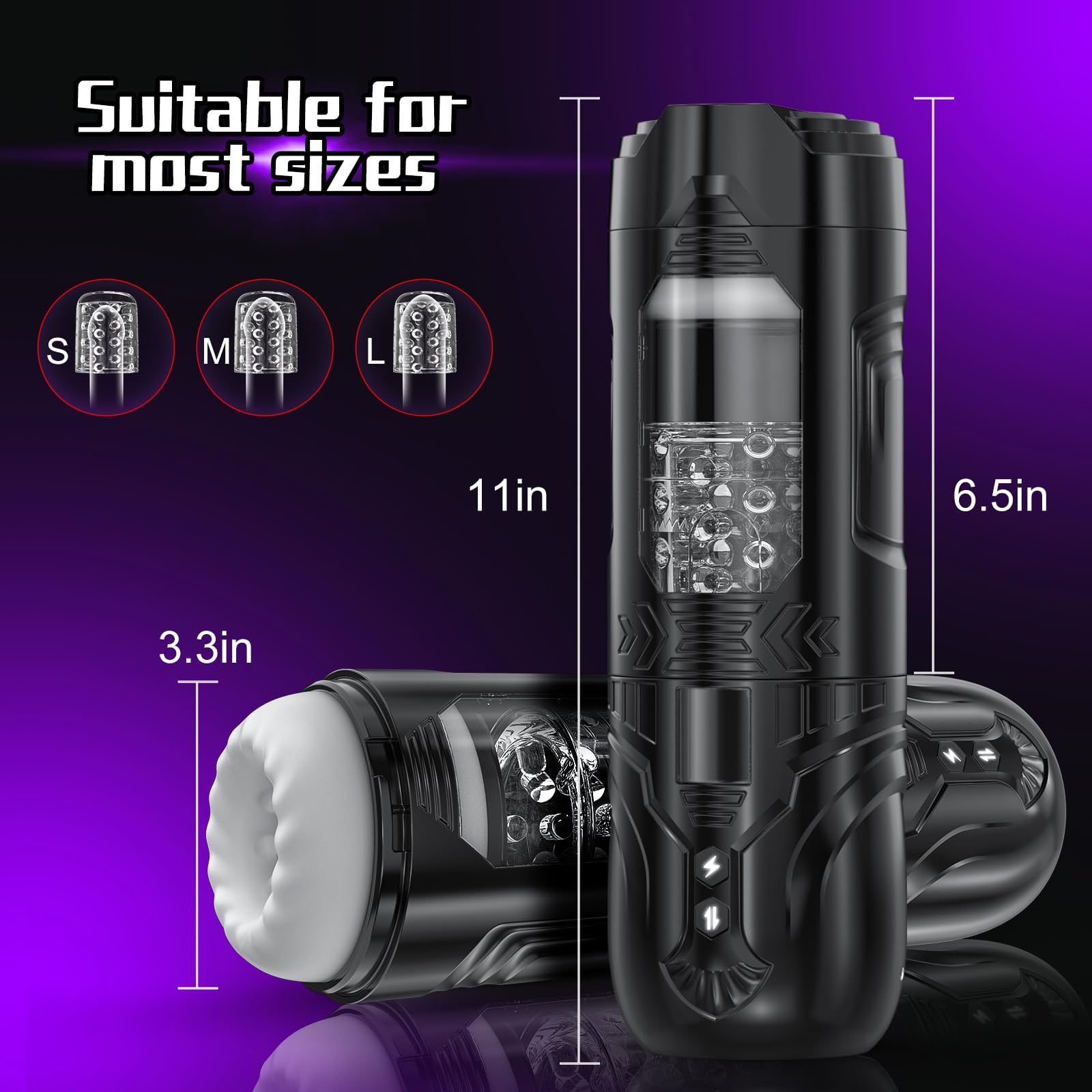 HIVEFUN Masturbâteur Homme Mains Libres, Sex Toys Masturbateurs Masculins Automatique avec Turbo en un Clic 7 Modes de Poussée et de Rotation, Sex Machine Vaginette Sex Toýs Jouets Sex pour Adultes