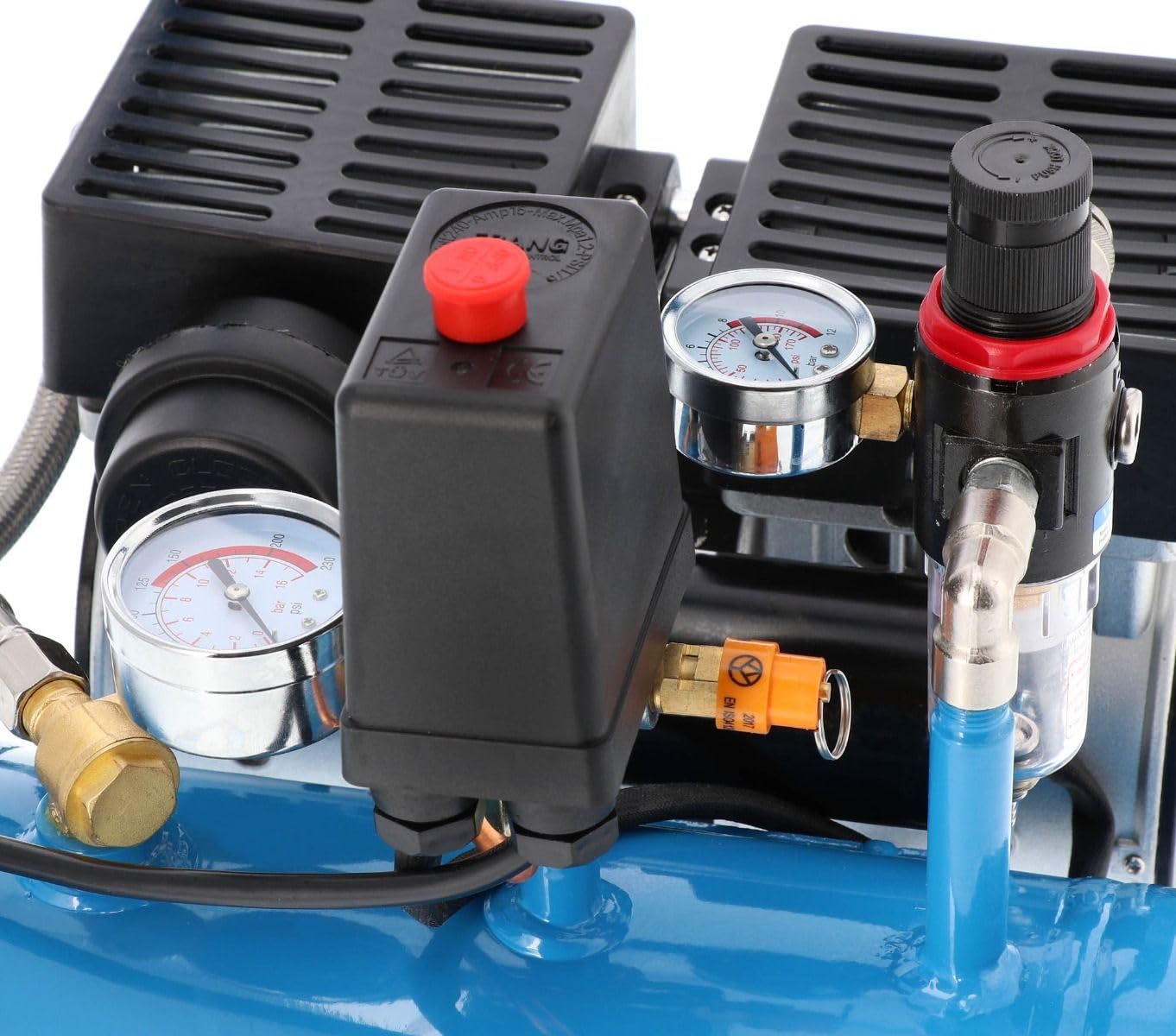 Airpress - Compresor de aire silencioso sin aceite L 6-95 8 bar 0.6 CV / 0.45 kW 48 litros/minutos 5 litros