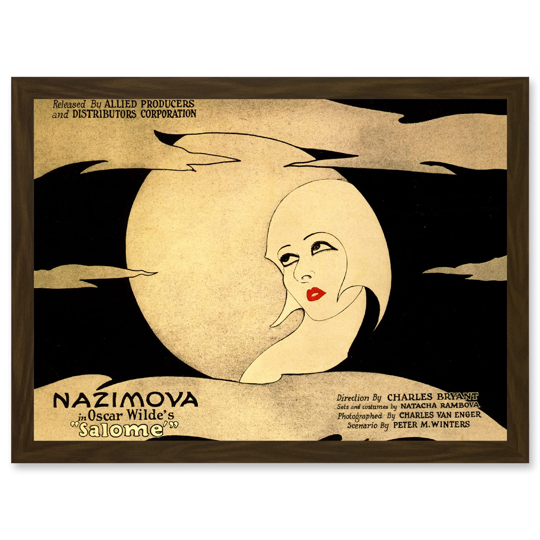 Artery8 Advert Theatre Play Stage Salome Oscar Wilde Nazimova Artwork Framed Wall Art Print A4