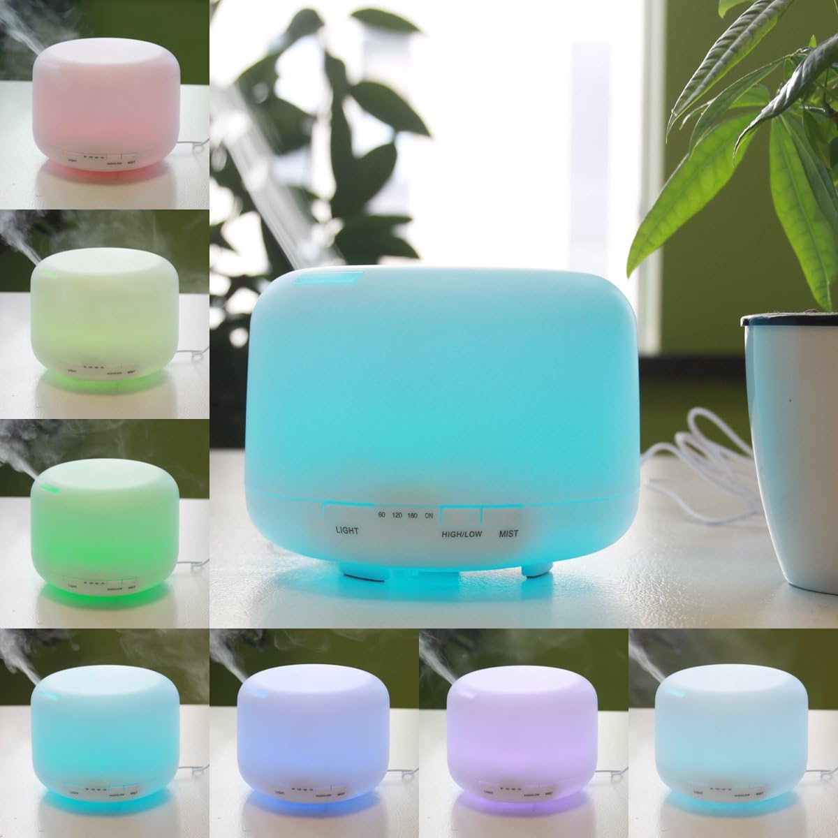 Humidificador Ultrasónico 500Ml Difusor de Aceites Esenciales Purificador de Aire los Niños