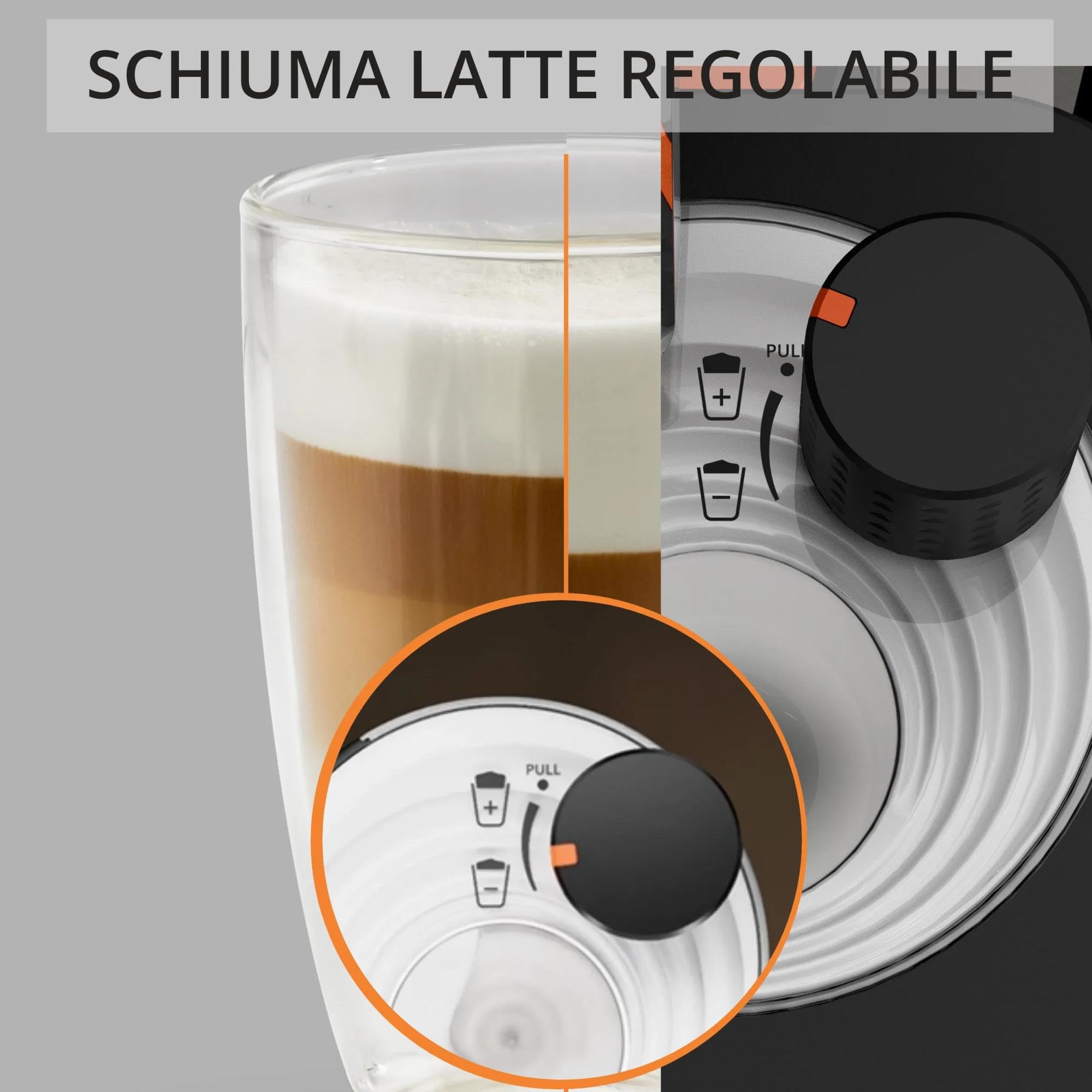 Krups Sensation Milk M50, Macchina Caffè Chicchi con Touch Screen Intuitivo, Tecnologia Milk Maestro per Creare 6 Bevande, Serbatoio del Latte Integrato, Pulizia Automatica, 1450 W, EA912E, Argento