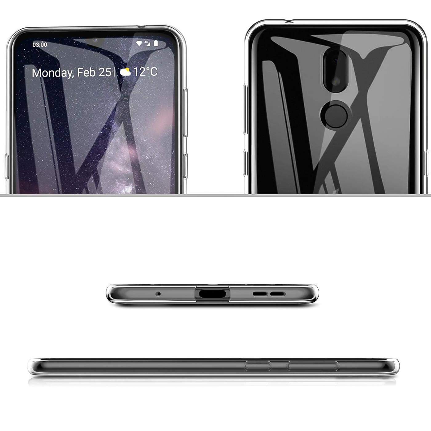 Verco Cover Trasparente Slim In Silicone TPU Per Nokia 3.2 - Custodia Sottile E Invisibile