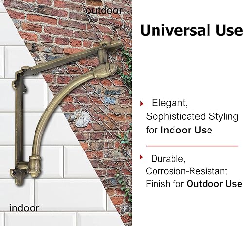 Miniatura 54 de NACH Soportes decorativos para estantes, paquete de 2 soportes de estante de hierro fundido de metal antiguo de 9.6 x 1.7 x 9.6 pulgadas, soportes