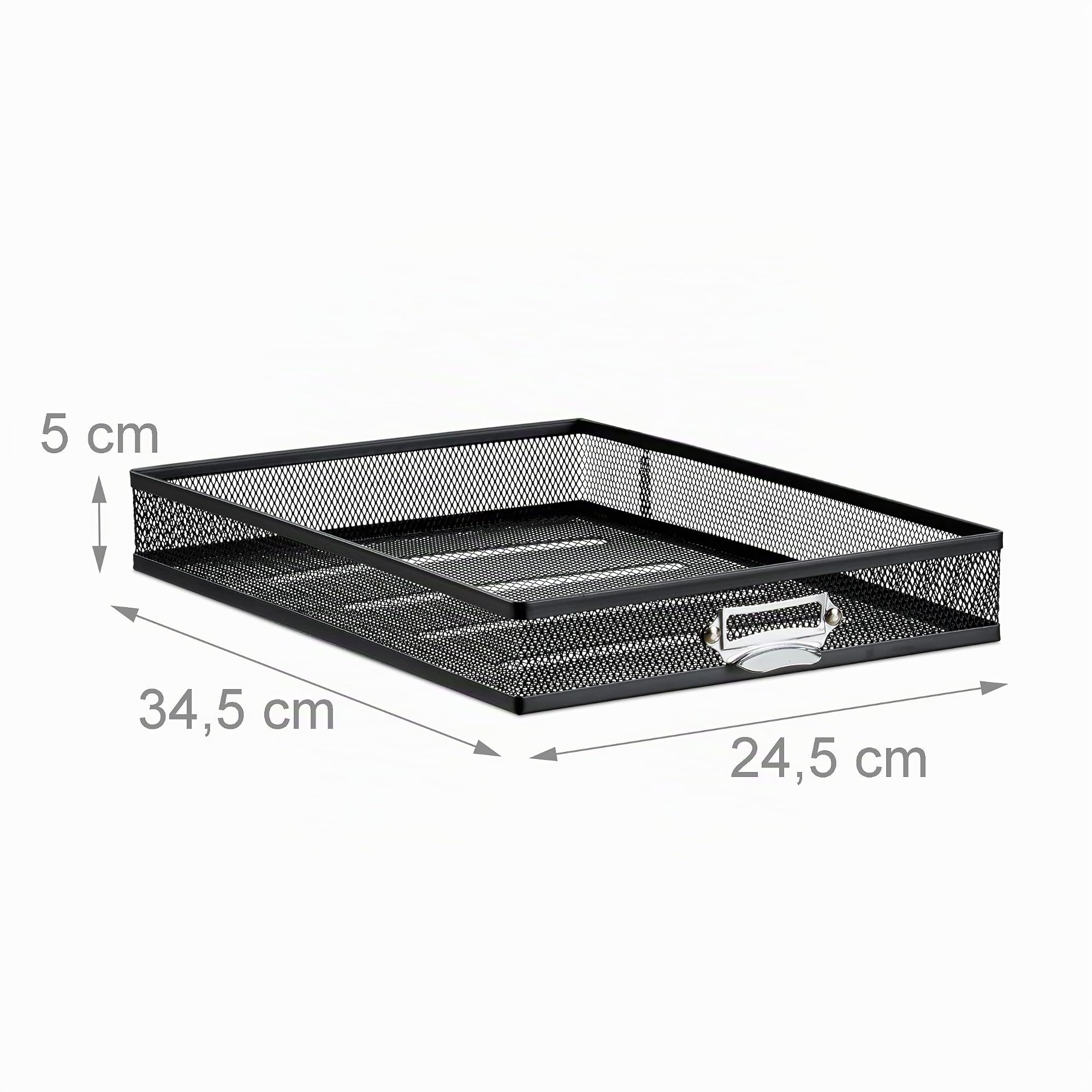 Relaxdays Cassettiera da Scrivania, 5 Cassetti, Formato DIN A4, Porta-Documenti, Box per Lettere e Corrispondenza, Nero, HxLxP: 29 x 27,5 x 35,5 cm