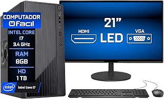 Computador Blue PC Intel Core i7 3.4GHz 8GB HD 1TB Monitor 21" HDMI LED Teclado e Mouse