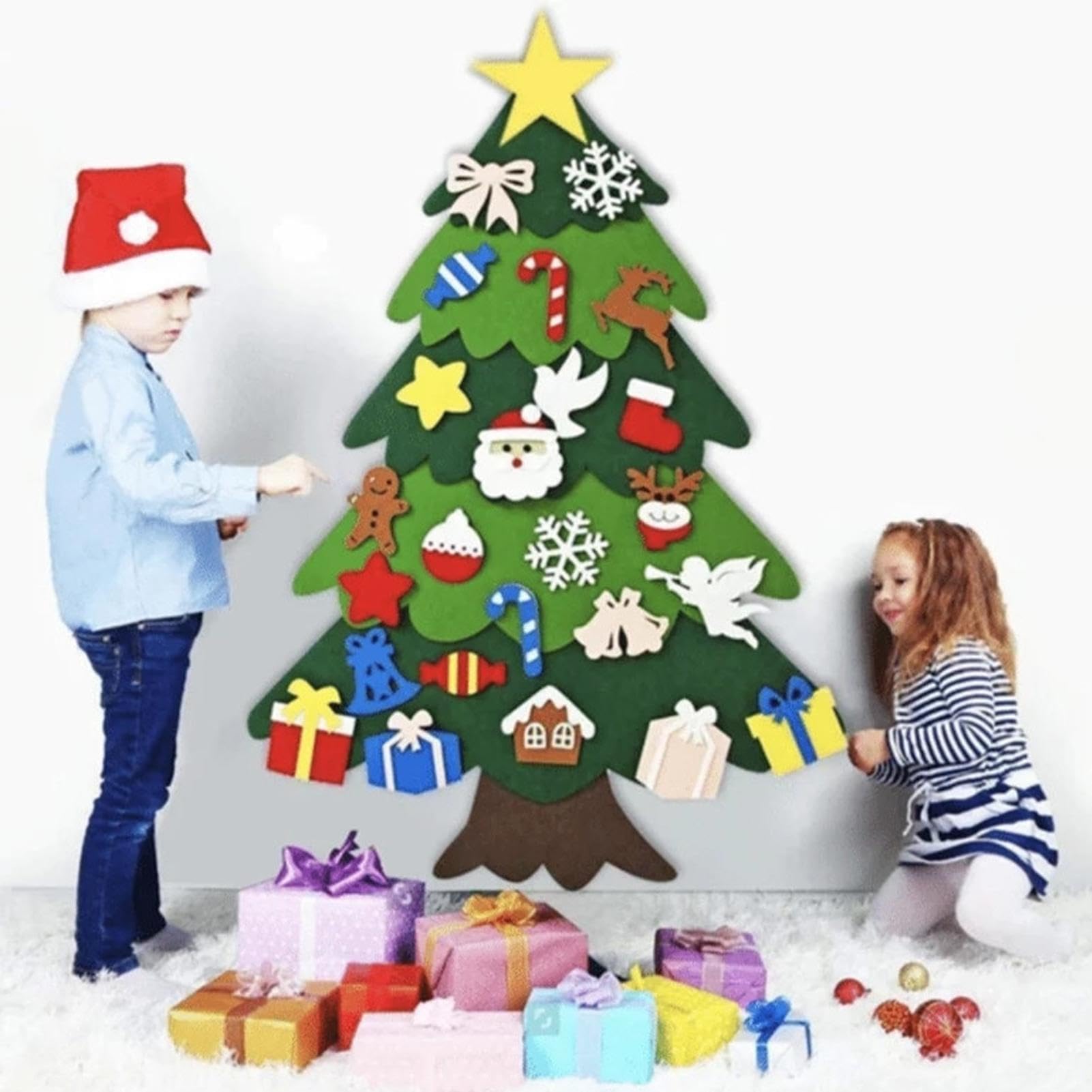 ミニクリスマスツリー フェルトオーナメント付き フェルトオーナメント 14点セット クリスマスツリーオーナメント