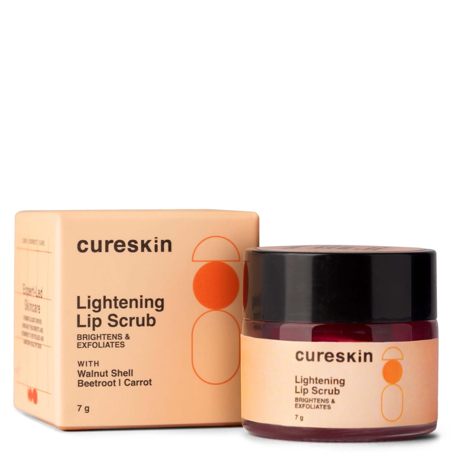Lightening Lip Scrub for Men and Women | Exfoliate & Brighten with Walnut Shell Powder, Beetroot & Squalane | Lip Scrub for Dark Lips to Lighten Pink, 0.25 Ounce (Pack of 1) Lightening Lip Scrub for Men and Women | Exfoliate & Brighten with Walnut Shell Powder, Beetroot & Squalane | Lip Scrub for Dark Lips to Lighten Pink, 0.25 Ounce (Pack of 1)