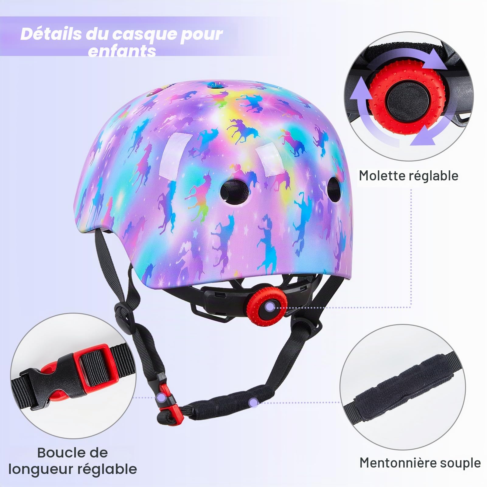MHJY Casque Velo Enfant Casque Protection Trotinette Filles et Garçons pour Roller Scooter Skateboard Moto 3-8-13 Ans
