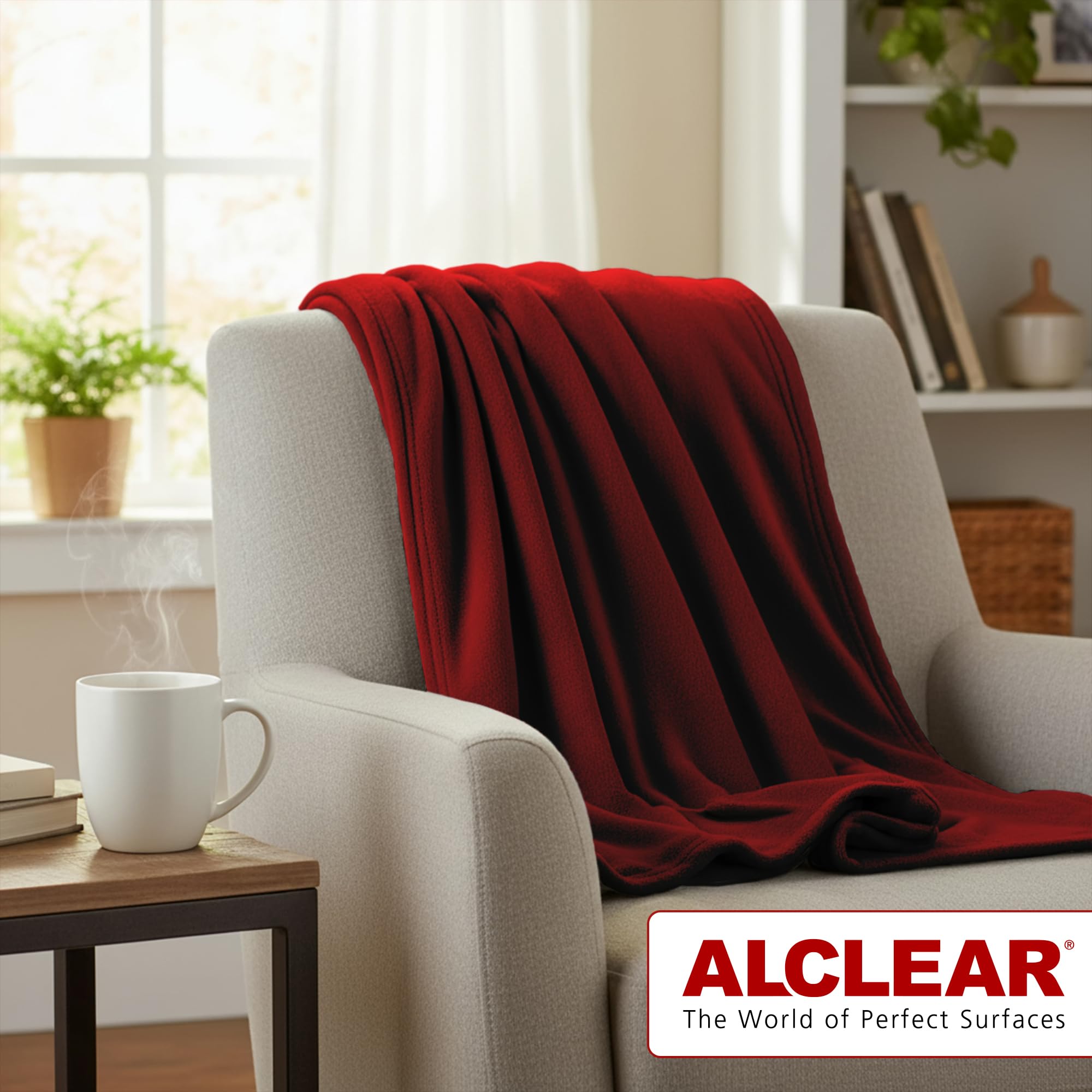 ALCLEAR A3B Fleecedecken Set, 3 Stück, Bordeaux, 130x160 cm, über 200 g/m² | Oeko-Tex zertifiziert, weiche Sofadecke, Wohndecke, Picknickdecke, Überwurf, fusselfrei, pflegeleicht und warm
