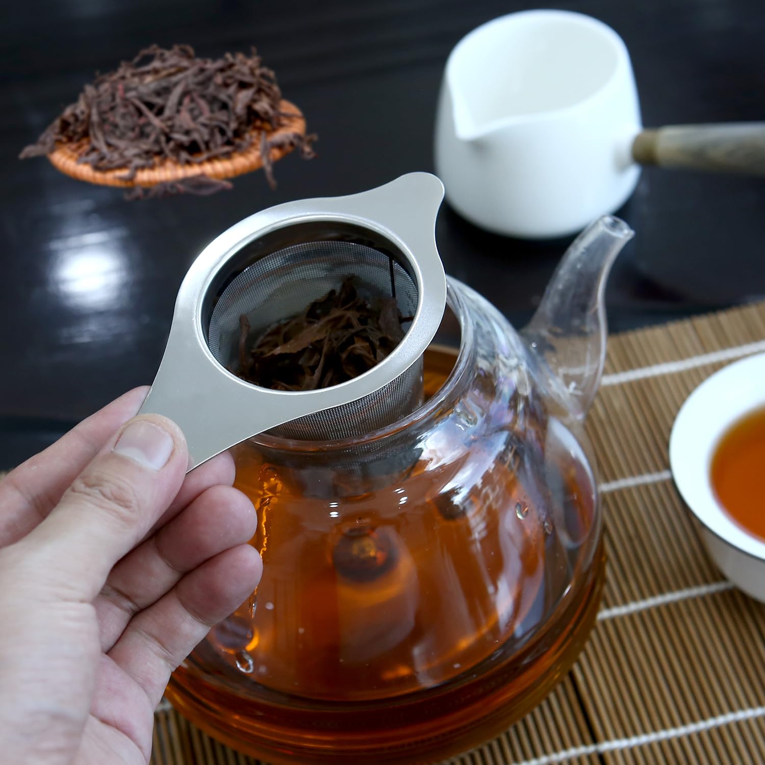 2 Piezas Colador de Té de Acero Inoxidable 304, Coladores de té para té suelto, Colador Te con Tapa, Reutilizable de Malla Extra Fina Filtro de Té para Tazas, Tetera, Café Ollas, Cuencos de Té