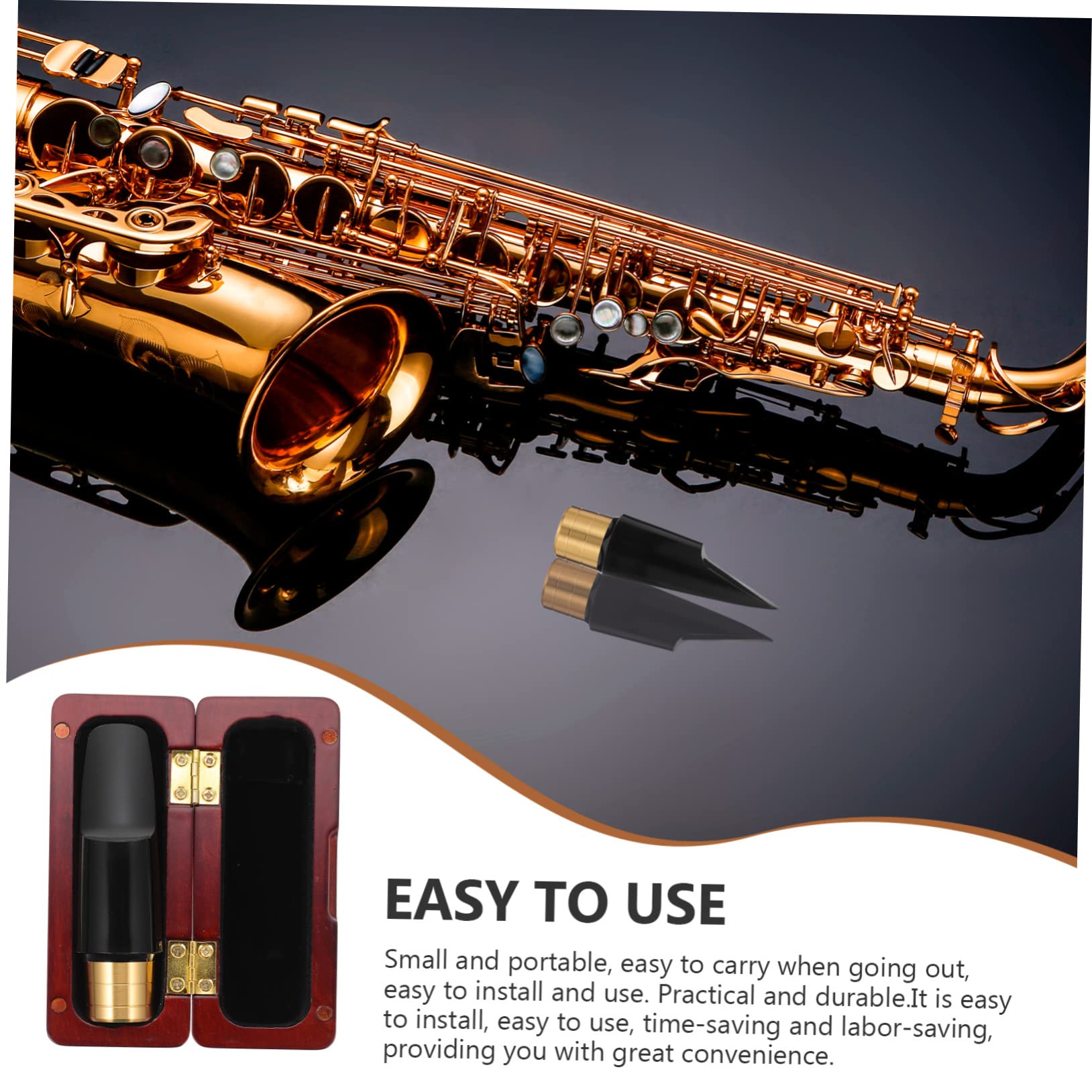 HANABASS Saxophone Mouthpiece for Tenor Sax Metal Sax Replacement 1 Set Head Sound and Practical for Students