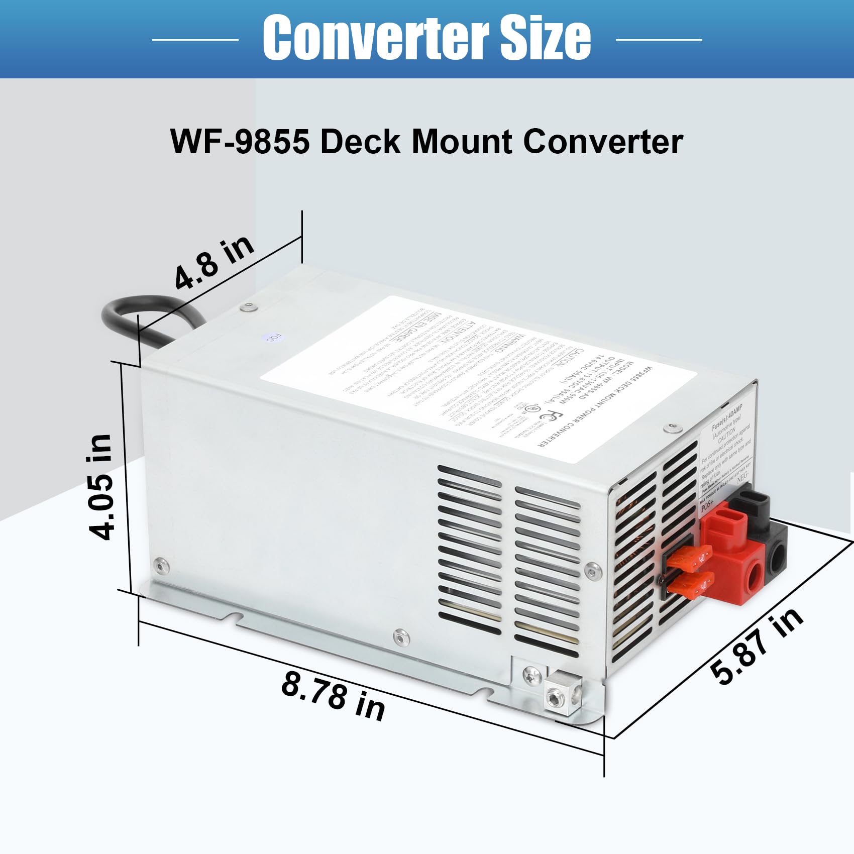 WF9855AD Deck Mount RV Power Deckmount Converter/Charger 55 Amp w