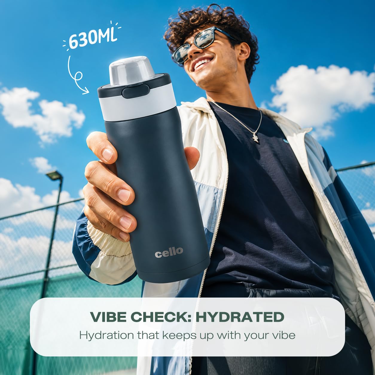 Cello Duro Hydrene Flask - Hot & Cold Stainless Steel -3