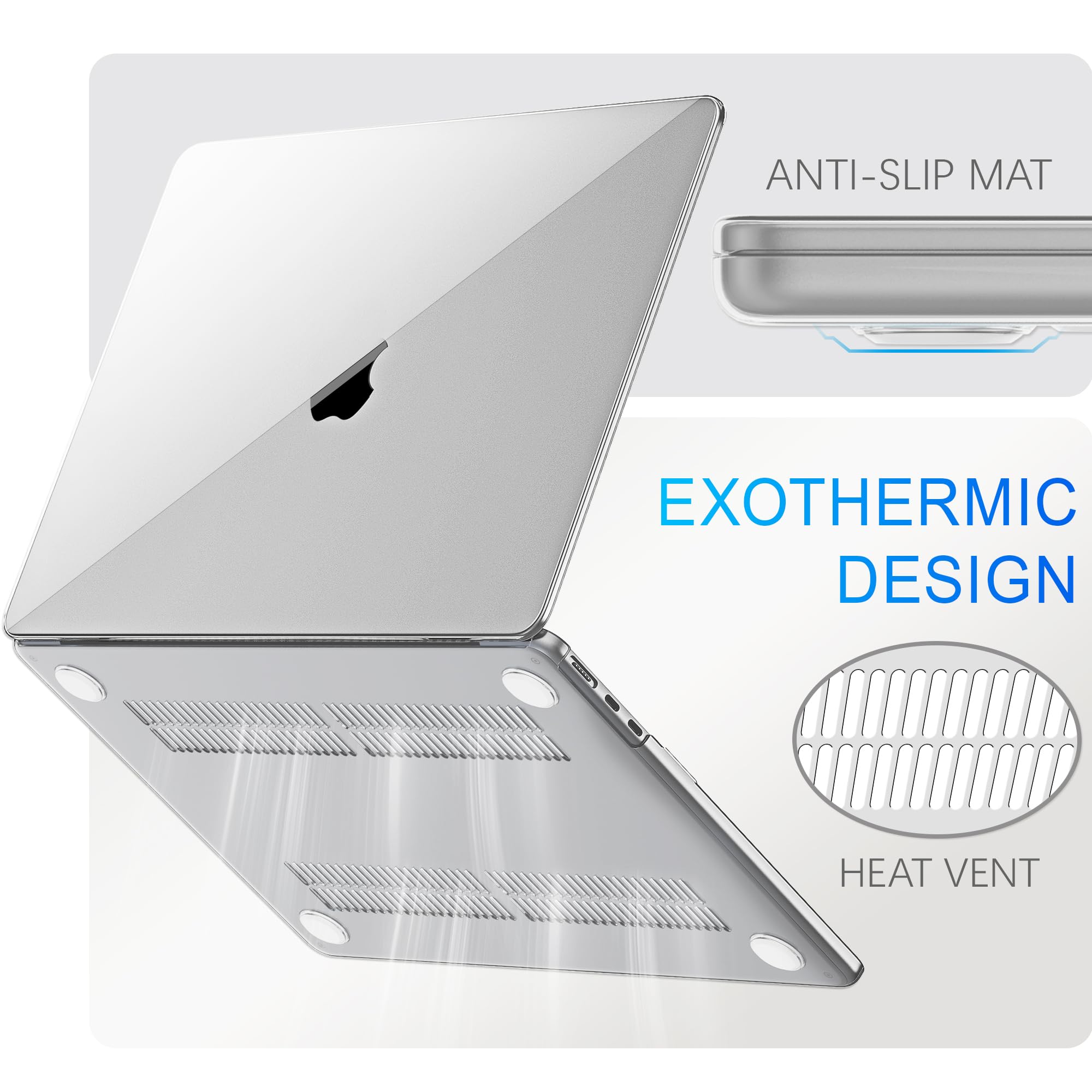 Coque Compatible MacBook Air 13 Pouces M1 2020 2019 2018 A2337 A2179 A1932, Housse Rigide en Plastique 13,3" Cristal Clair