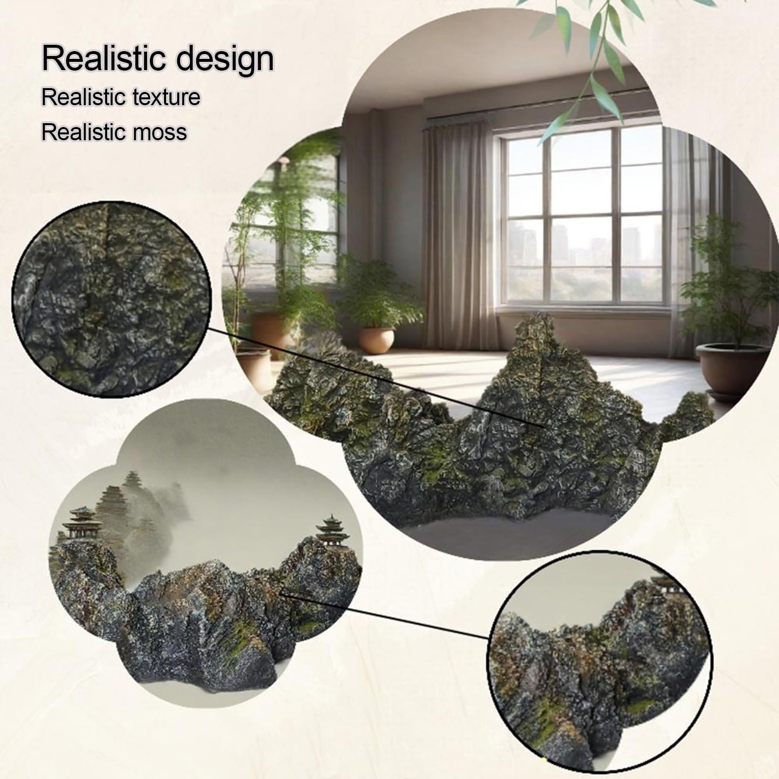 Faux rocher artificiel, Fake Rock, rock paysager de la forêt tropicale, Sculpture Aménagement, pour Jardin et Cour d'aménagement paysager décoration(32 * 14 * 14cm/12.6 * 5.5 * 5.5in)