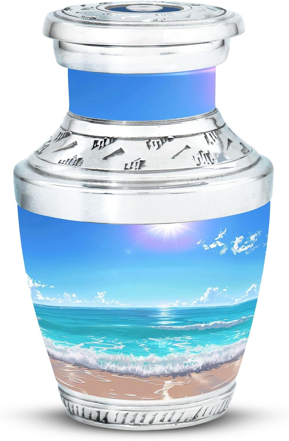 Beach Urn - Mini Urns - Urns for Ashes Adult Male - Urn for Ashes Adult Male - Cremation Urn Human Ashes (3 inch Pack of 1)