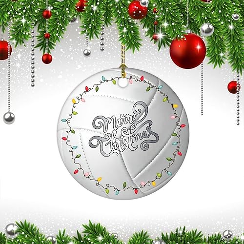 Miniatura 3 de Adorno de Navidad voleibol de Navidad adornos de cerámica elegantes de Navidad bolas colgantes para niños Navidad adornos de Navidad personalizados