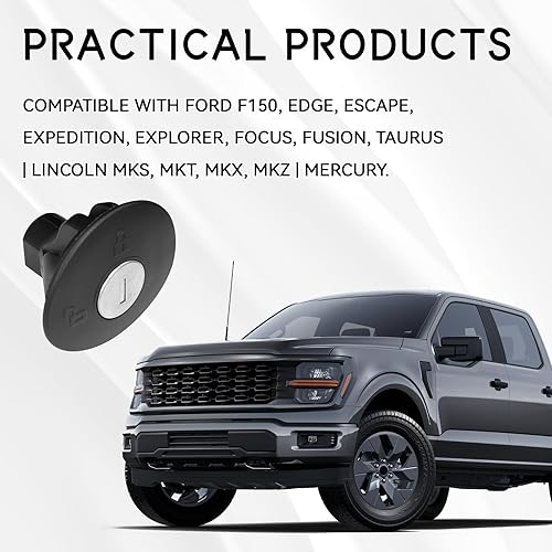 Miniatura 6 de Tapa de gas con bloqueo, 8U5Z-9C268-B Tapa del depósito de combustible compatible con Ford F-150 F150 Explorer Escape Fusion Focus Edge Mustang