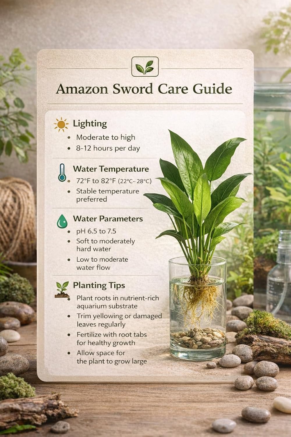 Showpiece Plant Duo Large Amazon Sword & Anubias - Our Choice (10 Plants | Bare Root)