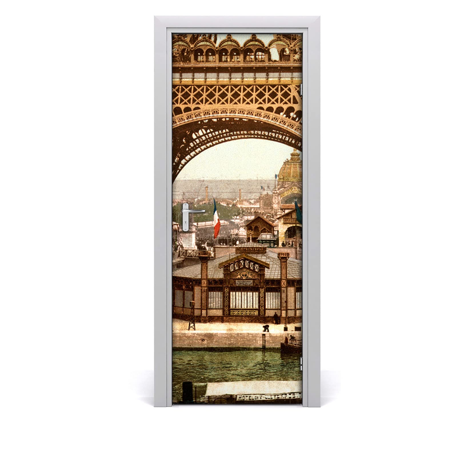 Papier peint sur la porte tour Eiffel poster de porte adhésif 85x200