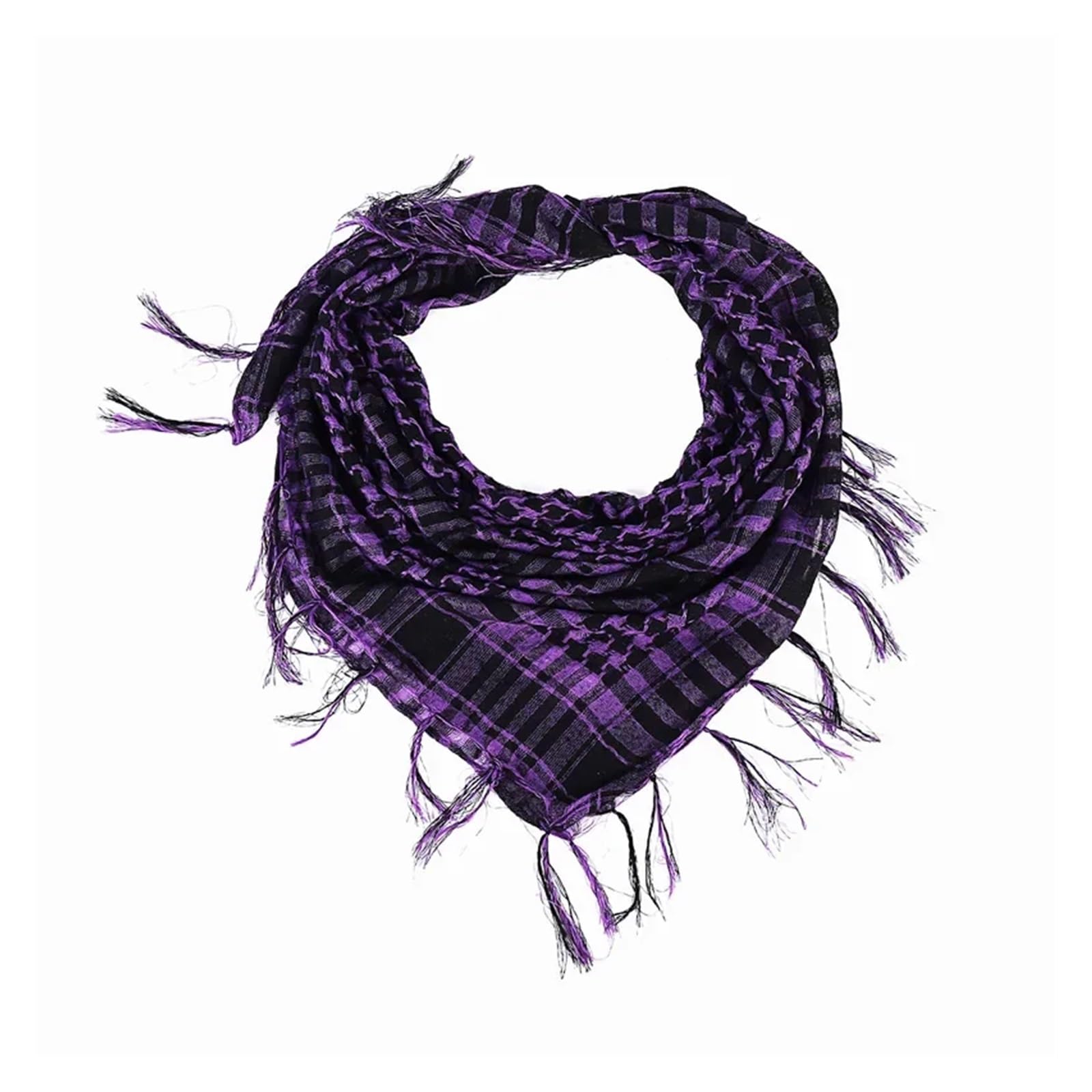 Bufanda 1/3 piezas de chal de senderismo al aire libre for hombre con borlas, a cuadros, bufanda, máscara(Purple,3pcs)