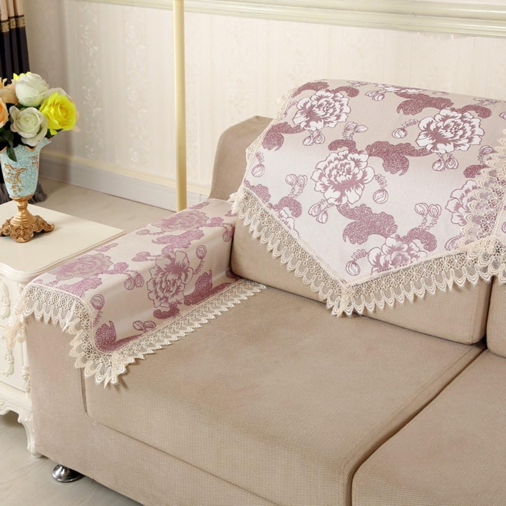 GJPPP Four seasons universal European style Sofa Backrest towel, Arm towel rural Lace Lace Sofa cushions-E 80x80cm(31x31inch)