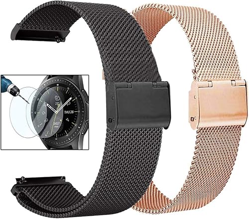 Miniatura 1 de Valkit Correa compatible con Galaxy Watch de 1.654inGalaxy Watch 4Galaxy Watch 3 de 1.614in, correa de malla de metal de acero inoxidable de 0.787in