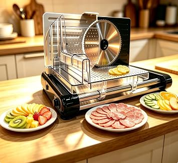 Electric Meat Slicer, Electric Food Slicer, Foldable Storage, Meat Slicer, Shabu Shabu Shabu Meat, Bread, Ham, Cheese, Vegetables, Fruit, Even Slicing, Easy to Clean, Stable Work, Adjustable Meat Slicer, Commercial Use, Home Use