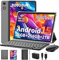 Vista 9 de Tablet 2026 con teclado, 26 GB + 256 GB (expansión de 2 TB), tabletas Android 15 de 10 pulgadas con Octa Core, Gemini AI, WiFi 5G, 8000mAh, BT 5.0