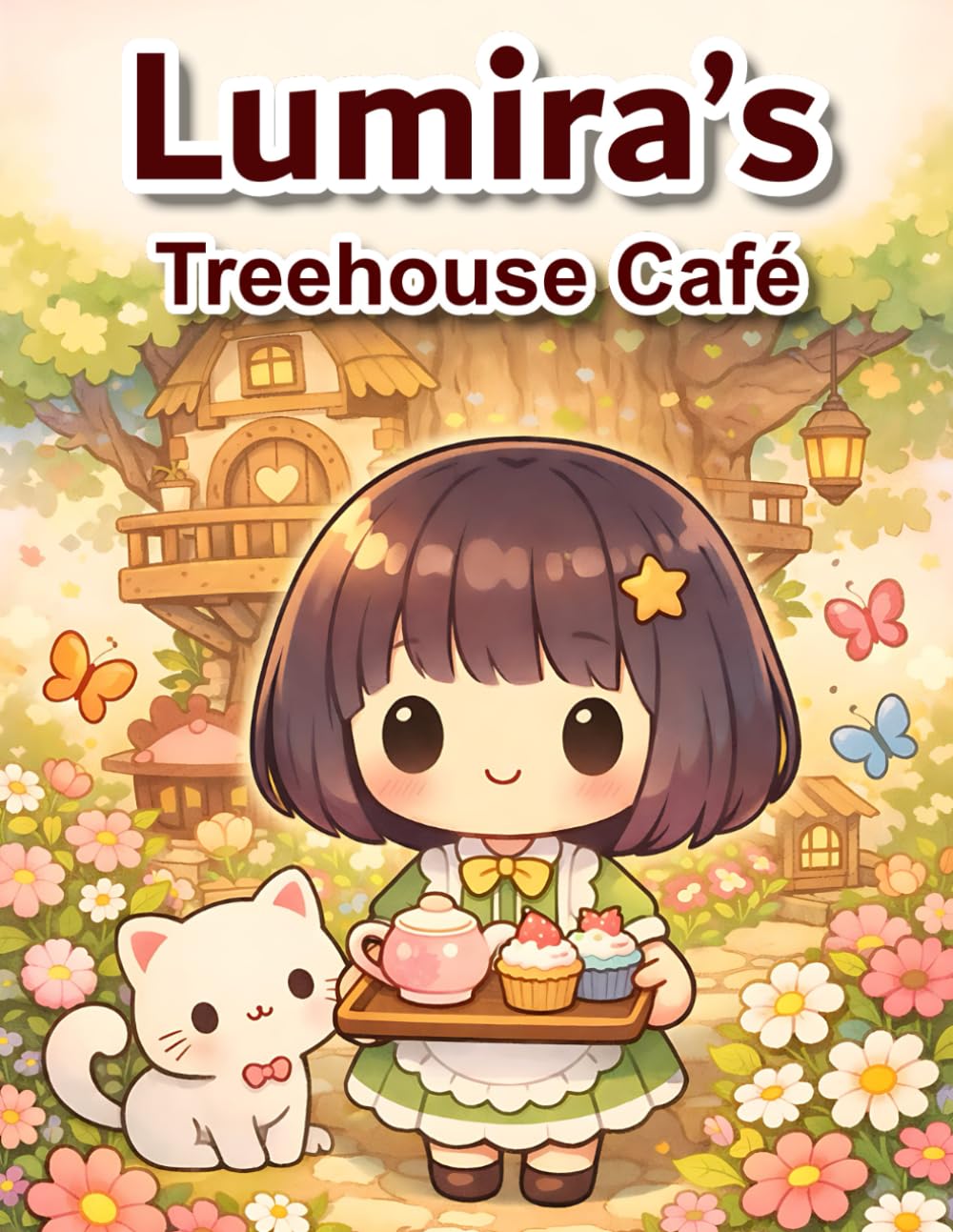Lumira’s Treehouse Café: A Cute and Cozy Coloring Book with Adorable Chibi Characters, Sweet Treats, and Relaxing Garden Café Scenes