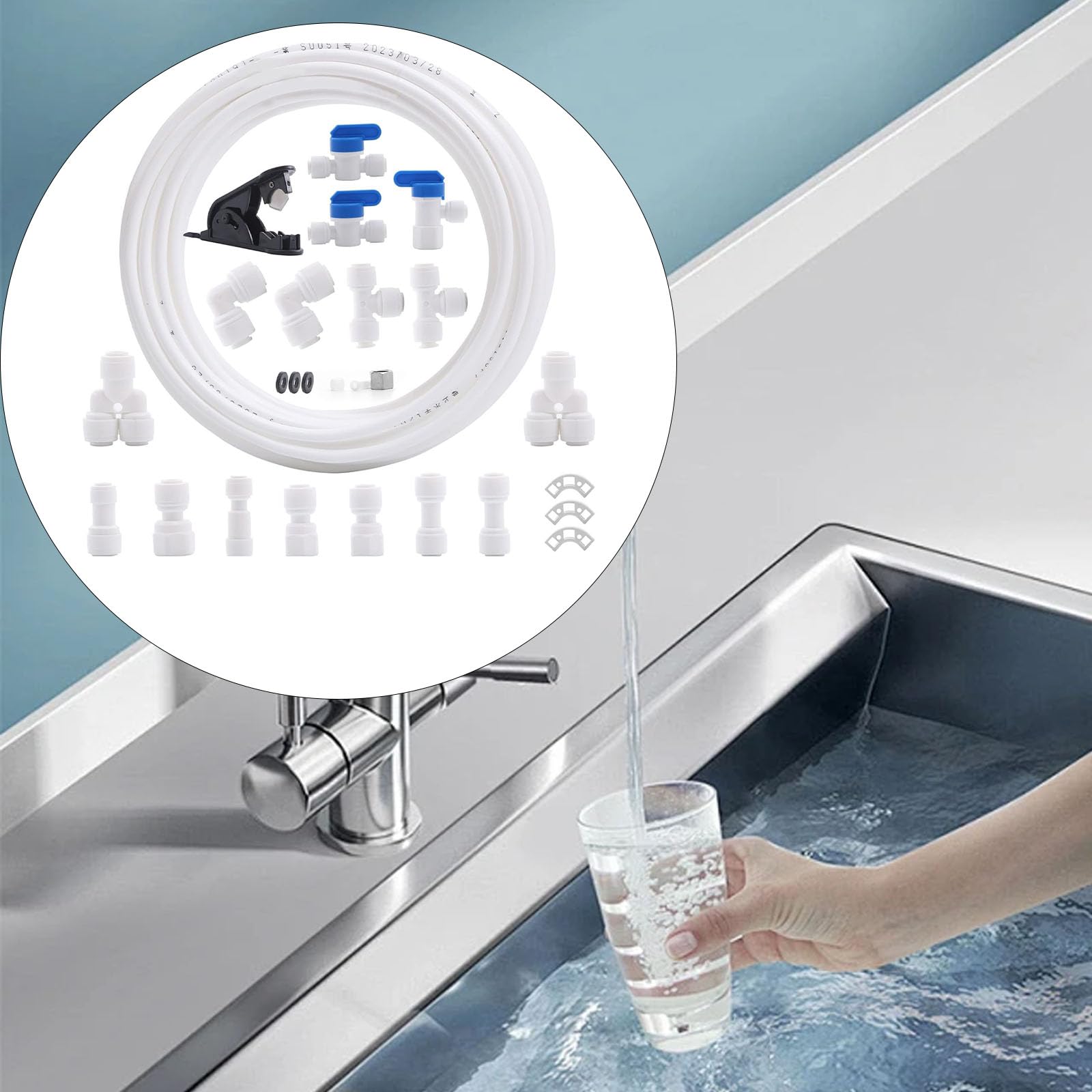 Sistemas Filtro Agua Los Kits Conector Manguera Tuberías Compatibles para Refrigerador Y Cafetera con Ajuste Conectas Rápidas