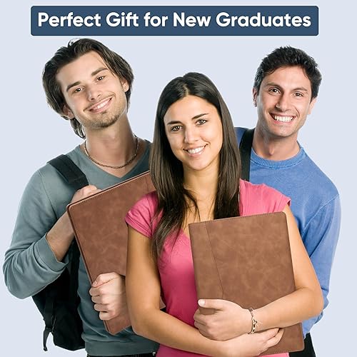 Miniatura 7 de Pacific Mailer Padfolio - Carpeta de cuero para entrevistas, organizador de documentos legales para entrevistas, tarjetero incluido con bloc de