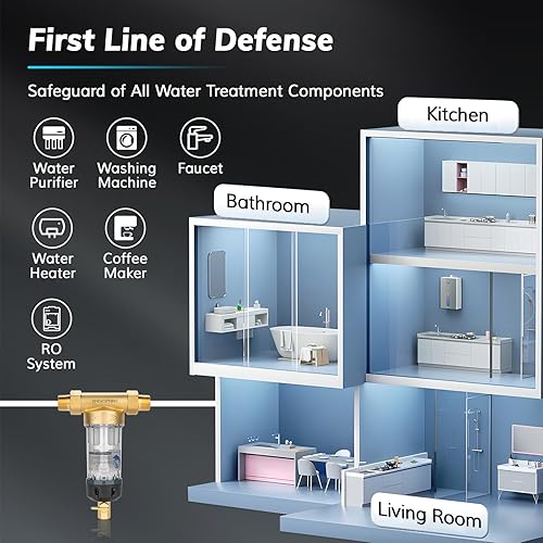 Miniatura 4 de Filtros de sedimentos giratorios con raspador, sistema de filtro de agua de pozo para casa, filtro de agua reutilizable para toda la casa para agua