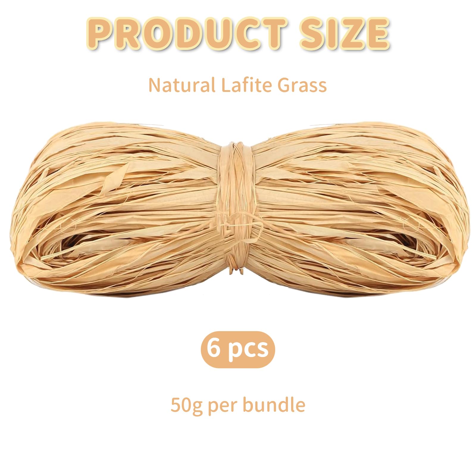 Aililong Raffia Hilo de Rafia para Crochet, 6 Piezas 300g Cinta Cuerda Natural Manualidades DIY, Atar Floristas Jardín - Flexible y Ecológico