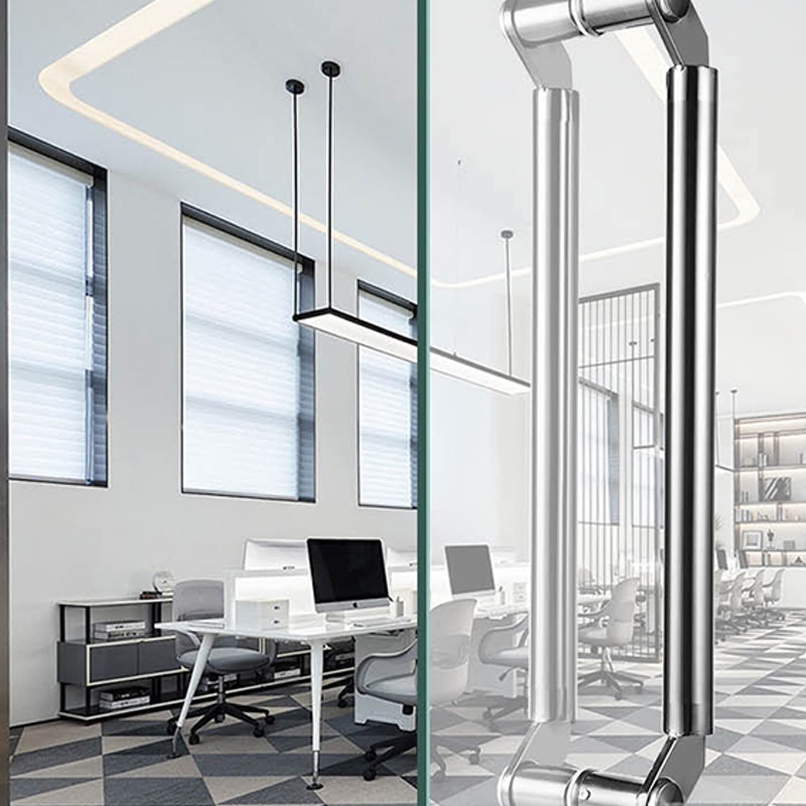 Poignée de porte coulissante en verre design haut de gamme pour douche et grange