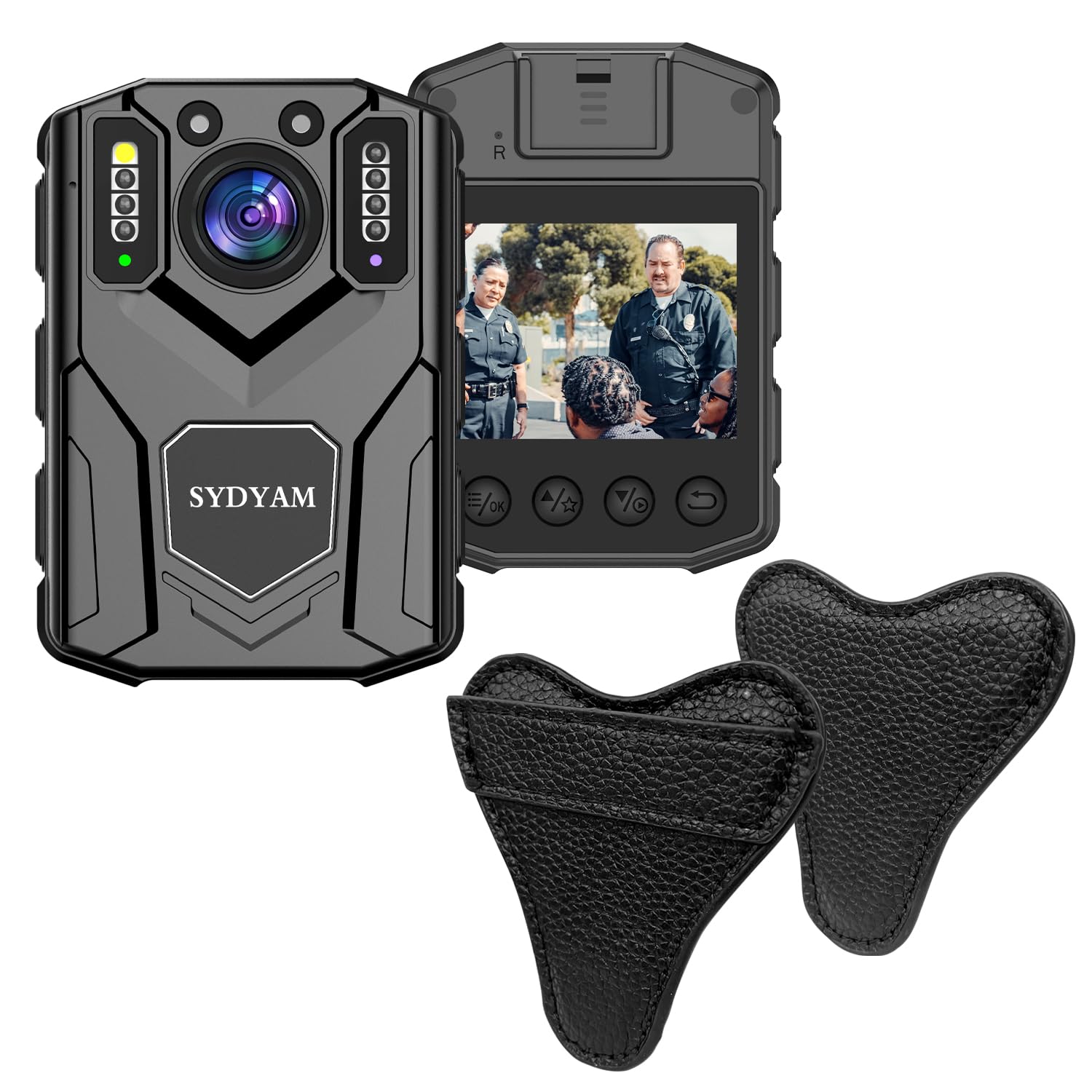 SYDYAM 1440P/2K HD 64GB Body Worn Camera with Body Cameras Magnet Mount, BodyCam with Audio and Video Recording,10H Recording Night Vision for Police Security Guard Daily Patrol
