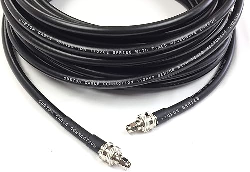 Custom Cable Connection Cable de antena coaxial de baja pérdida de 150 pies SMA macho a SMA macho LMR400 veces microondas 50 ohmios para