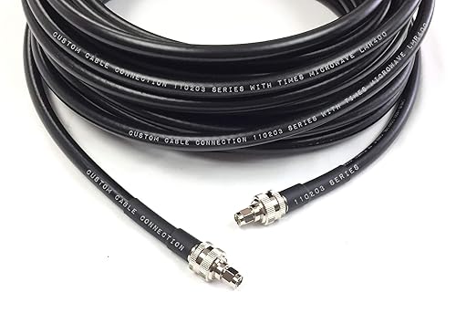 Custom Cable Connection Cable de antena coaxial de baja pérdida de 150 pies SMA macho a SMA macho LMR400 veces microondas 50 ohmios para