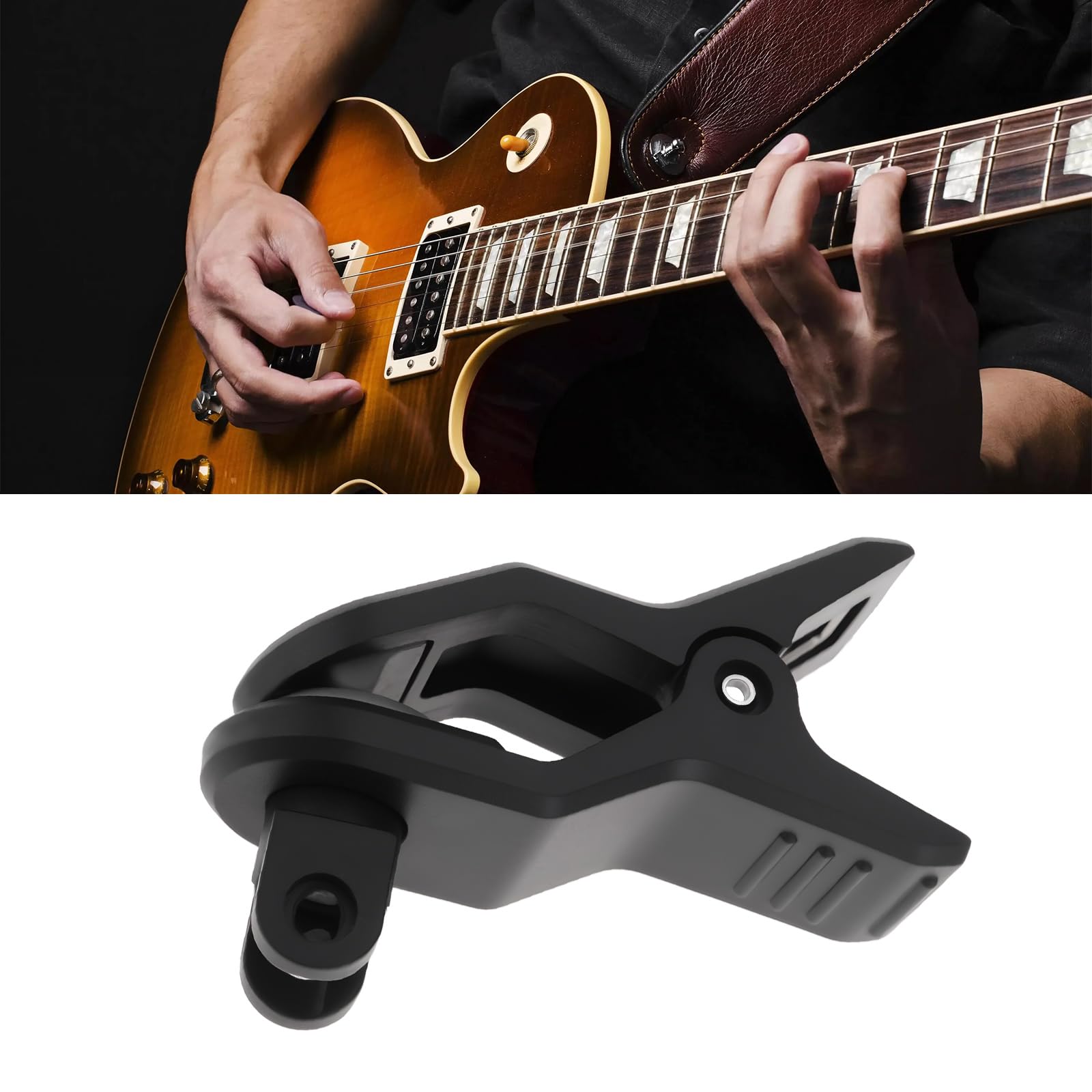 YINETTECH 2PCS Guitar Tuner Clip 48x16mm Suitable for Guitar Instrument Black - Image 2