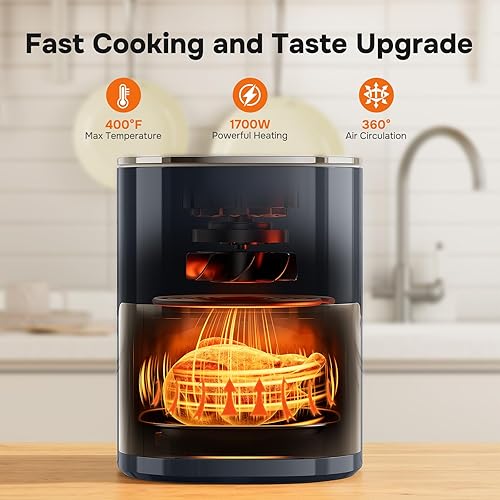 Miniatura 3 de iPower Freidora de aire digital de 6.34 cuartos de galón con 12 funciones preestablecidas y ventana visible, cesta antiadherente y apta para