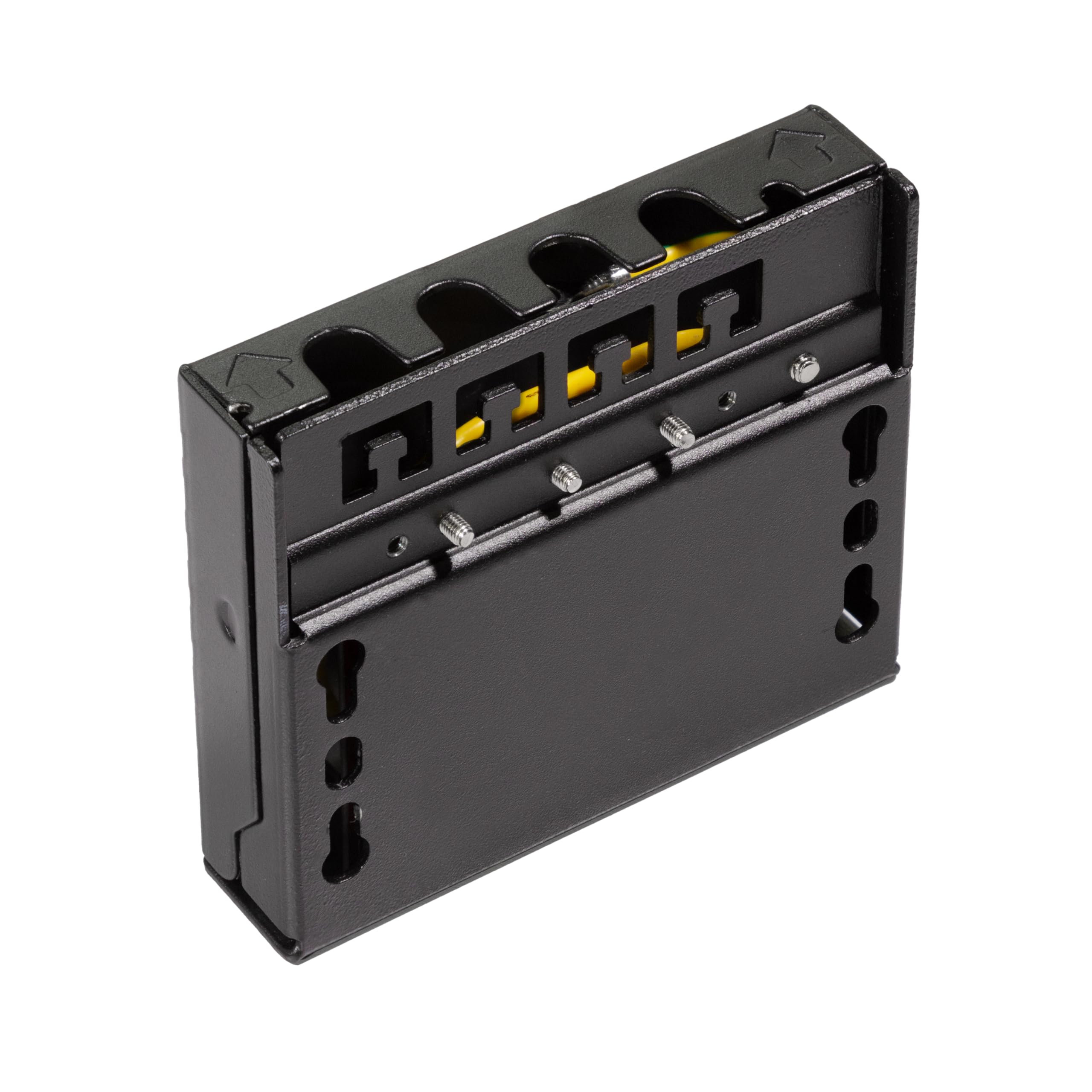 BIGtec - Panel de conexiones (cat. 6a, 4 puertos, mini, LSA, distribuidor, RJ45, cable de par trenzado, cable de red, cable de instalación, panel, carcasa de metal, montaje en pared, montaje sobre