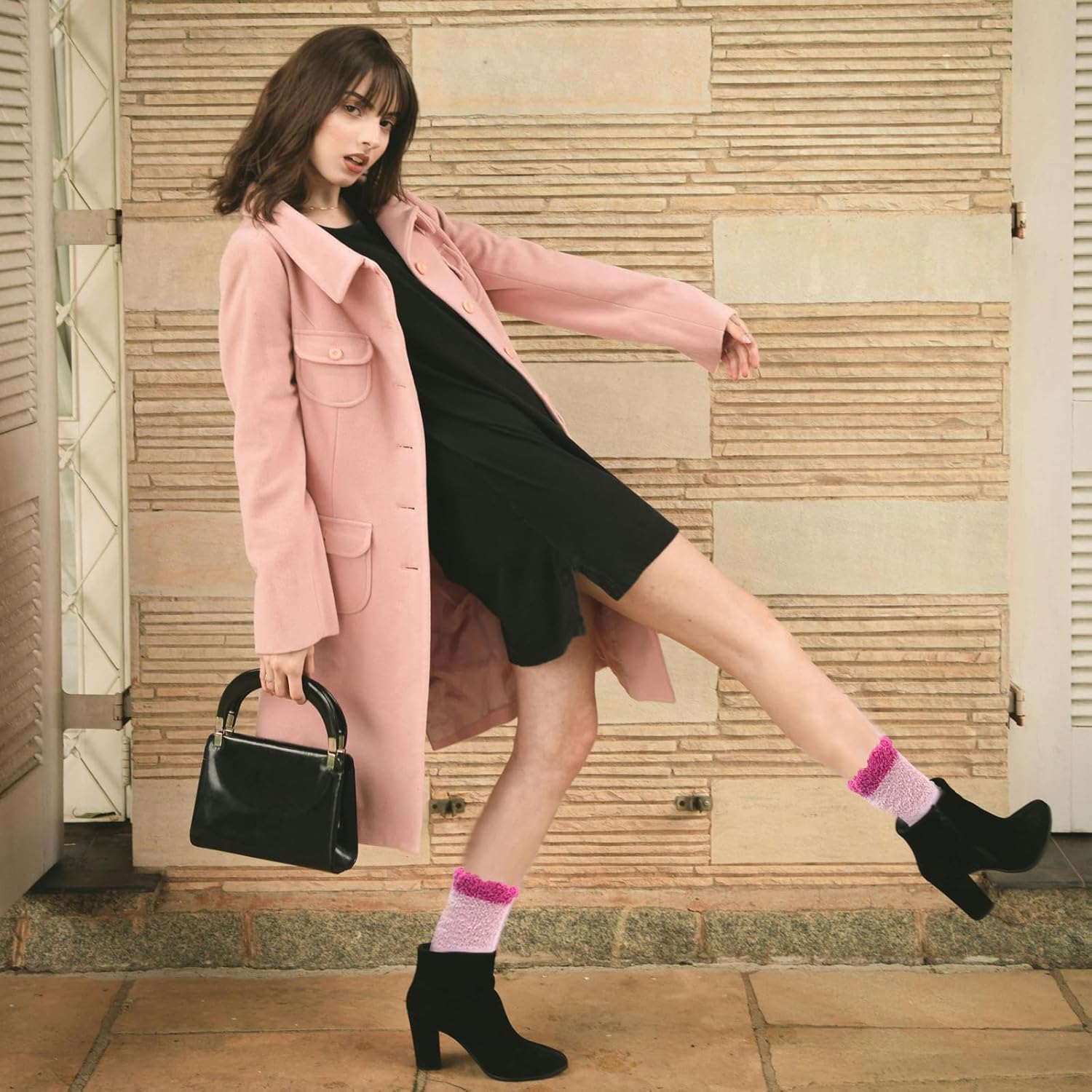 5PCS Womens Fuzzy Socks Microfiber Soft Cozy Warm Sock Fluffy Winter Cabin Sleep Socks Slipper Sock - Image 3