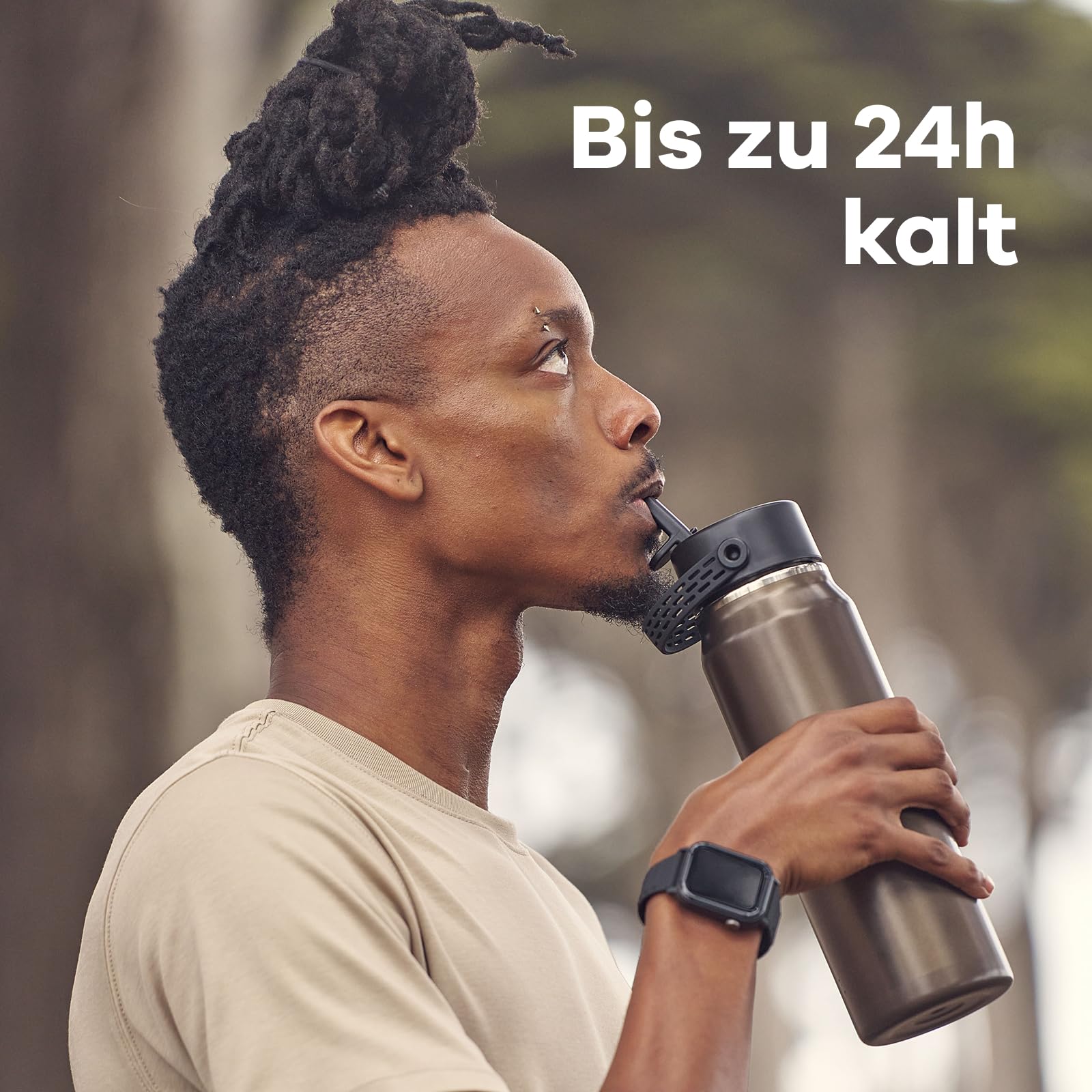 Hydro Flask – Lightweight Wide Flex Straw Cap Bottle 946 ml (32oz) | Edelstahl, auslaufsicher mit Trageschlaufe – Kalt 24 Std. isoliert – Sapphire Blue