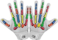 Glorious Traders Youth Wide Receiver Football Gloves - Super Sticky Silicone Grip Palms for Men, Women & Boys