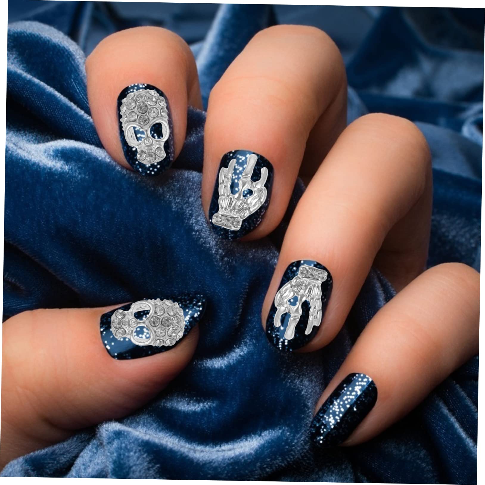 minkissy 120piezas Pegatinas De Calavera Para Uñas Con Brillantes Decoración De Manicura y Bricolaje Para Uñas Naturales y Acrílicas