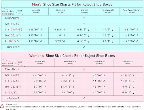 Vista 9 de Kuject Cajas organizadoras de almacenamiento de zapatos extragrandes de plástico transparente apilables, paquete de 12 unidades, estante